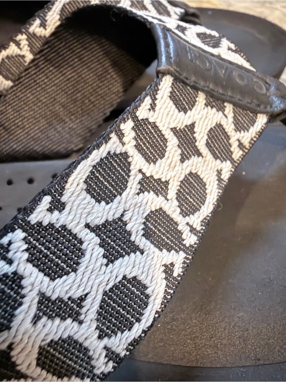 Coach Signature Flip Flop Sandals | Black & White Logo Print | Comfort - Picture 2 of 7